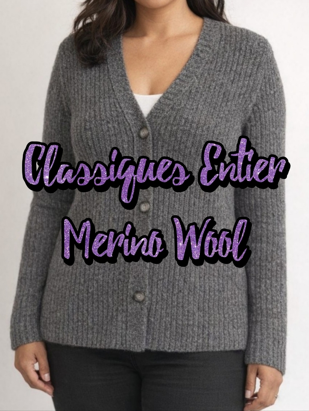 Classiques Entier Women's Size M Cardigan Merino Wool Sweater